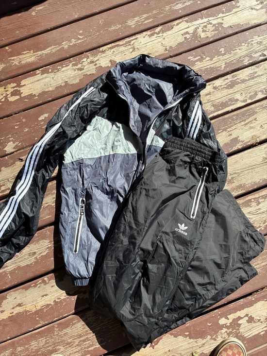 adidas Jackets & Blazers - adidas Black and Gray Track Jacket & Pants Set
